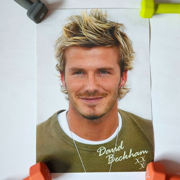 VINTAGE David Beckham Wall Posters RETRO y2K Frosted Tips - Picture 1 of 2